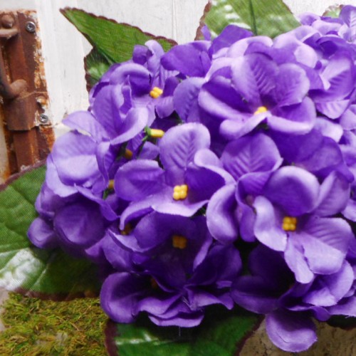 African Violet Purple 21cm Artificial Flowers